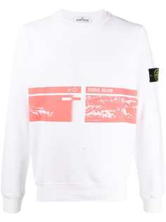 Stone Island толстовка с круглым вырезом и графичным принтом