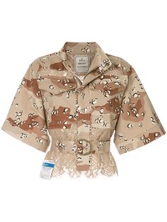 Maison Mihara Yasuhiro куртка с кружевной вставкой