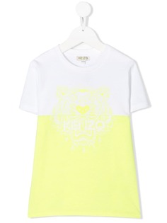 Kenzo Kids двухцветная футболка с принтом Tiger