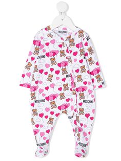 Moschino Kids комбинезон для новорожденного с принтом