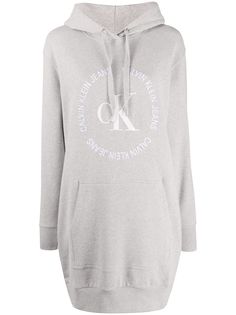 Calvin Klein Jeans платье-джемпер с капюшоном и логотипом