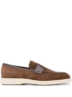 Santoni лоферы с контрастным ремешком