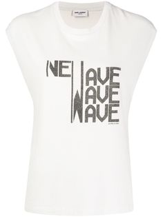 Saint Laurent топ с принтом New Wave