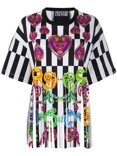 Versace Jeans Couture футболка с разрезами и принтом Baroque Jewels