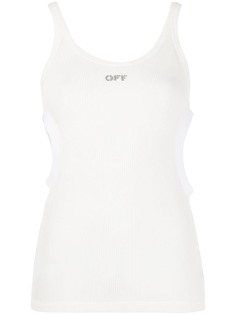 Off-White топ Swiss Cheese в рубчик