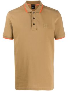 Boss Hugo Boss рубашка-поло с отделкой в полоску