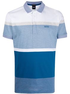 BOSS рубашка-поло в стиле колор-блок