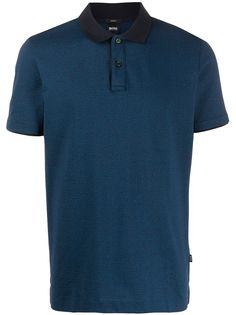 Boss Hugo Boss рубашка-поло с контрастным воротником