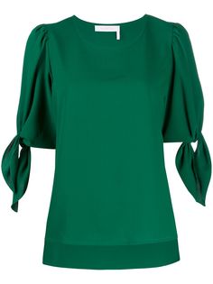 See by Chloé топ с короткими рукавами и завязками