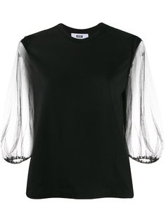 MSGM блузка с прозрачными рукавами