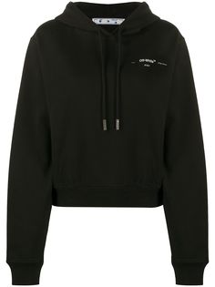 Off-White укороченное худи с логотипом
