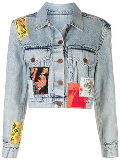 Alice+Olivia укороченная куртка в технике пэчворк
