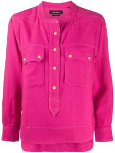 Isabel Marant top-stitched crepe blouse