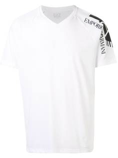 Ea7 Emporio Armani футболка с V-образным вырезом и логотипом