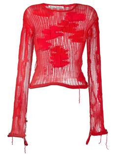 Acne Studios floral embroidery knitted top