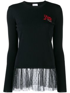 RedValentino джемпер с вышивкой I have a crush on you