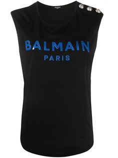 Balmain топ без рукавов с логотипом