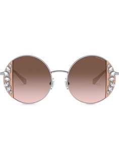Miu Miu Eyewear солнцезащитные очки Noir с кристаллами