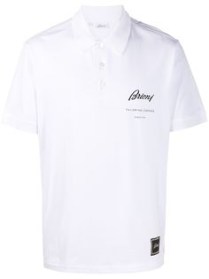 Brioni рубашка-поло с короткими рукавами и логотипом