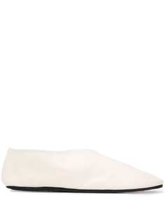 Jil Sander V-vamp leather slippers