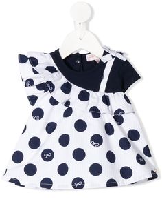 Lili Gaufrette polka-dot asymmetric blouse