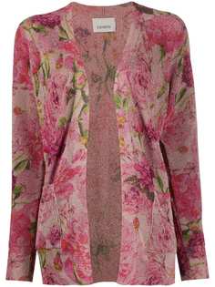Laneus floral metallic-knit cardigan