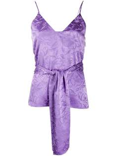 MSGM floral-jacquard belted camisole