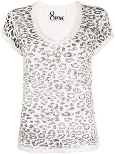 8pm leopard-print T-shirt