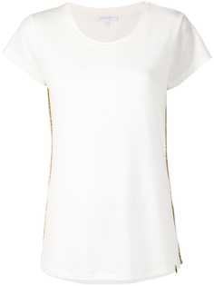 Patrizia Pepe side embellished stripe T-shirt