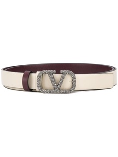 Valentino Valentino Garavani VLOGO crystal-embellished belt