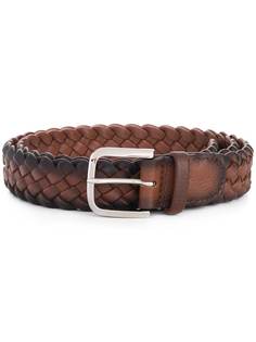 Orciani burnished woven leather belt