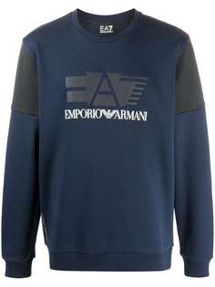 Ea7 Emporio Armani colour-block logo sweatshirt