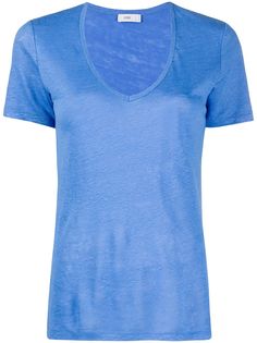 Closed plain V-neck T-shirt