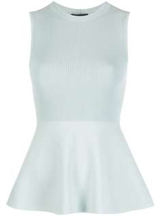 Theory ribbed-shell peplum top