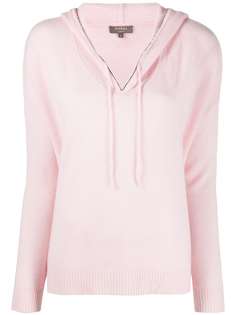 N.Peal chain trim cashmere hoodie