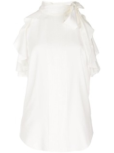 Veronica Beard pussybow halterneck blouse