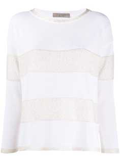 D.Exterior striped relaxed-fit jumper