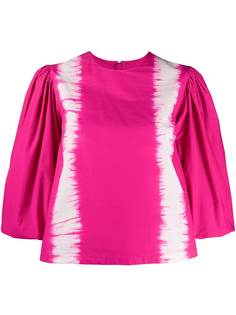 MSGM puff-sleeved tie-dye top