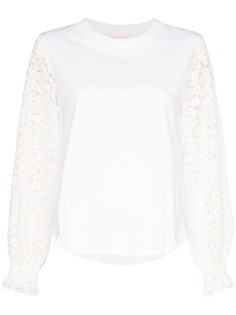 See by Chloé lace sleeve blouse