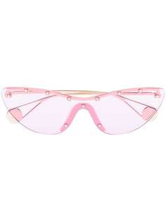 Gucci Eyewear pink cat eye stud embellished mask sunglasses