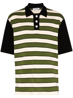 Sunnei striped fine knit polo shirt