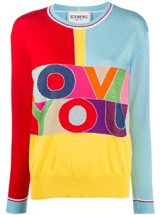 Iceberg crew neck block color sweater