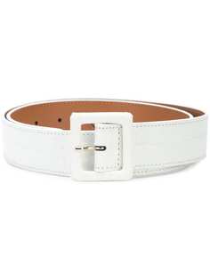 Veronica Beard crocodile embossed retro buckle belt