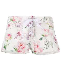 Laneus rose print shorts