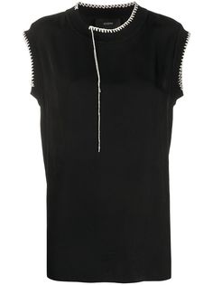 Joseph Bo Washed contrast-stitching blouse