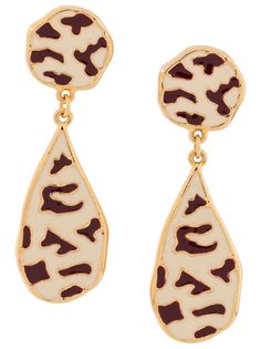 Christian Dior zebra enamel earrings