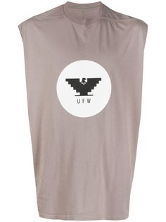 Rick Owens logo print sleeveless top