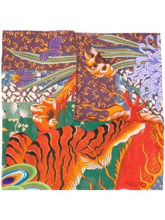 Dsquared2 silk tiger print scarf