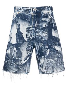 Buscemi landmark-print denim shorts