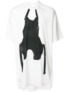 Julius graphic print long-line T-shirt